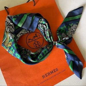 Hermès - La Treille Silk Scarf Bag + Ribbon